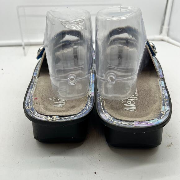 Alegria Sandals Womens 40 US 9.5-10 Fiona 3 Strap Slides Blue Leather FIO 243 - Picture 5 of 8